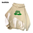 Женский флисовый Свитшот Harajuku, с принтом листьев лотоса, флисовый пуловер с капюшоном, для осени и зимы