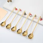 Рождественские украшения, кофейная ложка, нержавеющая ложка, Набор рождественских подарочных коробок, рождественские украшения для дома, рождественский подарок, Рождество