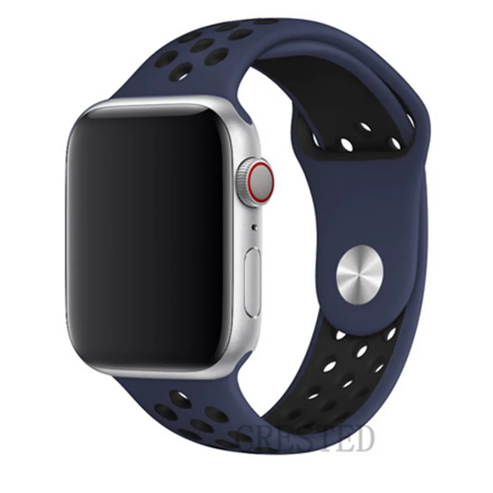 darkblue black 16 Спортивный ремешок для apple watch band 44 мм/40 мм apple watch 5 4 3 band iwatch band 5 42 мм/38 мм correa браслет ремень аксессуары для часов - Цвет ремешка: darkblue black 16