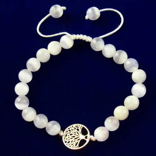 

Натуральный энергетический селенит камень Древо жизни браслет из шнурка 7,5 дюймов для изготовления ювелирных изделий