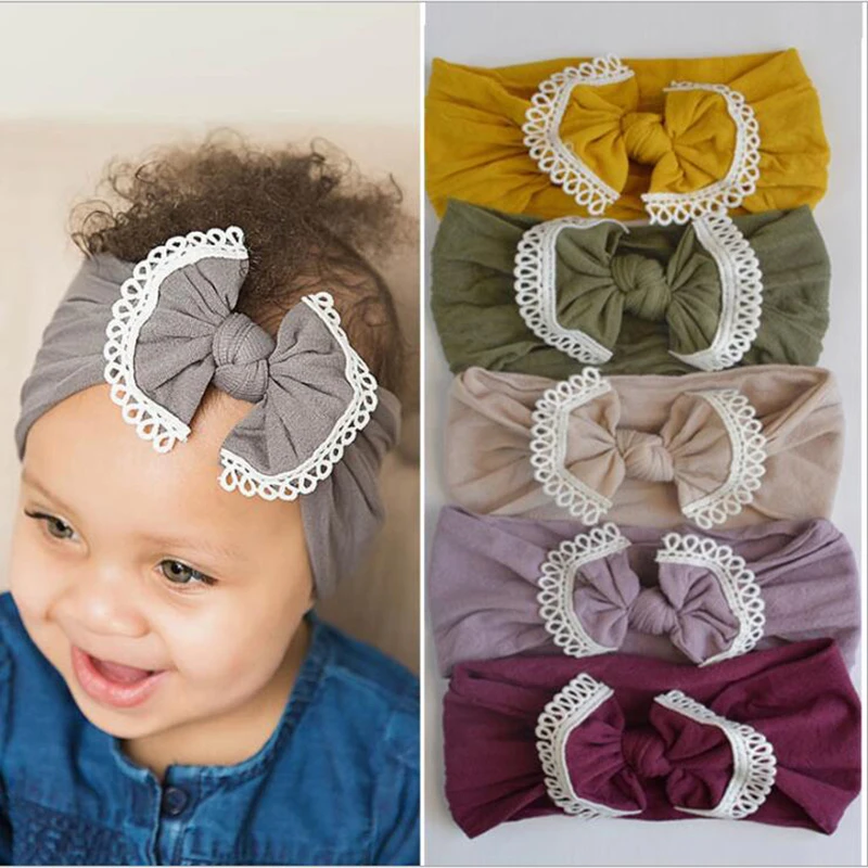 

Cute Baby Headbands Bow Soft Toddler Headbands for Girls Hair Bands for Newborn Kids Hair Turban Headwrap Nylon Hair Accessories