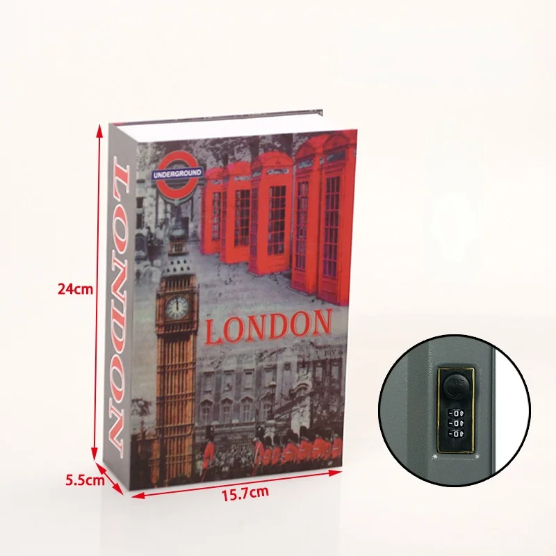 Сейф для книг коробка с паролем и замком школьная Скрытая копилка хранения