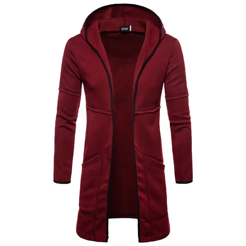 

Mens New Style Autumn Winter Coat Warm Trench New Fashion Long Overcoat Casual Solid Outwear Cardigan