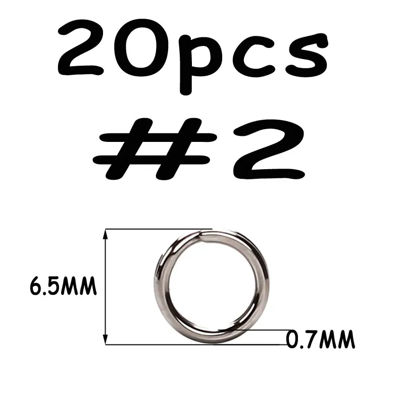 Split Ring 2 20pcs 20 шт из нержавеющей стали рыболовные Сплит Кольца твердые кольца соединители для блесны соленой воды рыболовные аксессуары анти ржавчины - Цвет: Split Ring 2 20pcs