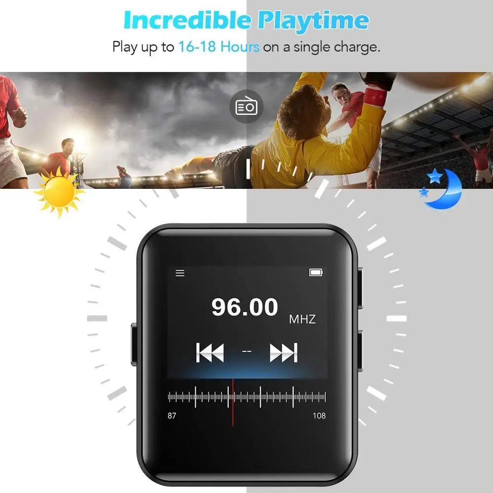 MP4 плеер Bluetooth с зажимом 8 ГБ/16 ГБ сенсорный экран портативный музыкальный без