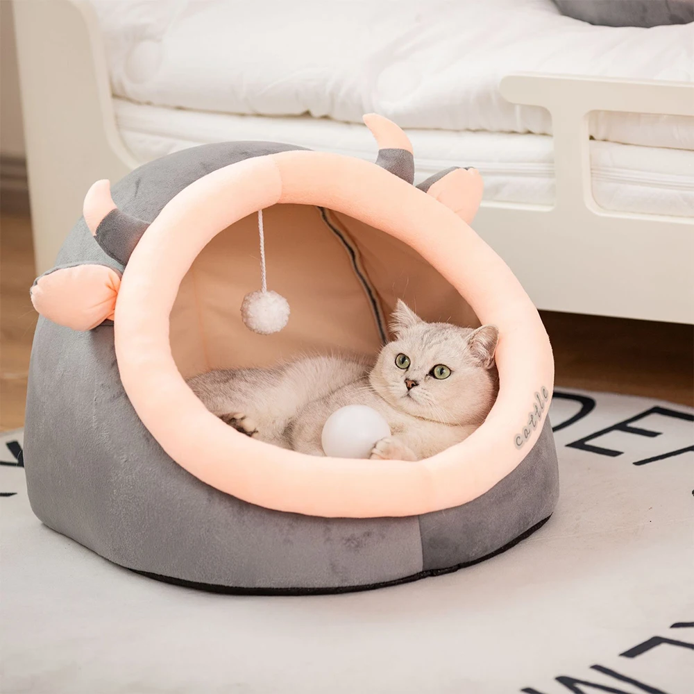 

BABYPET Cat Bed Warm Pet Basket Cozy Kitten Lounger Cushion Cat House Soft Winter Cashmere Dog Mat House for Cat Cave Cats Beds
