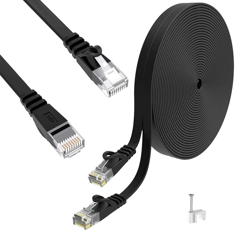 

Ethernet Cable, 20M Cat6 Flat Network Cable Cable RJ45 High Speed 1000Mbit Patch Cable for with Cat.5 / Cat.5E / Cat.7