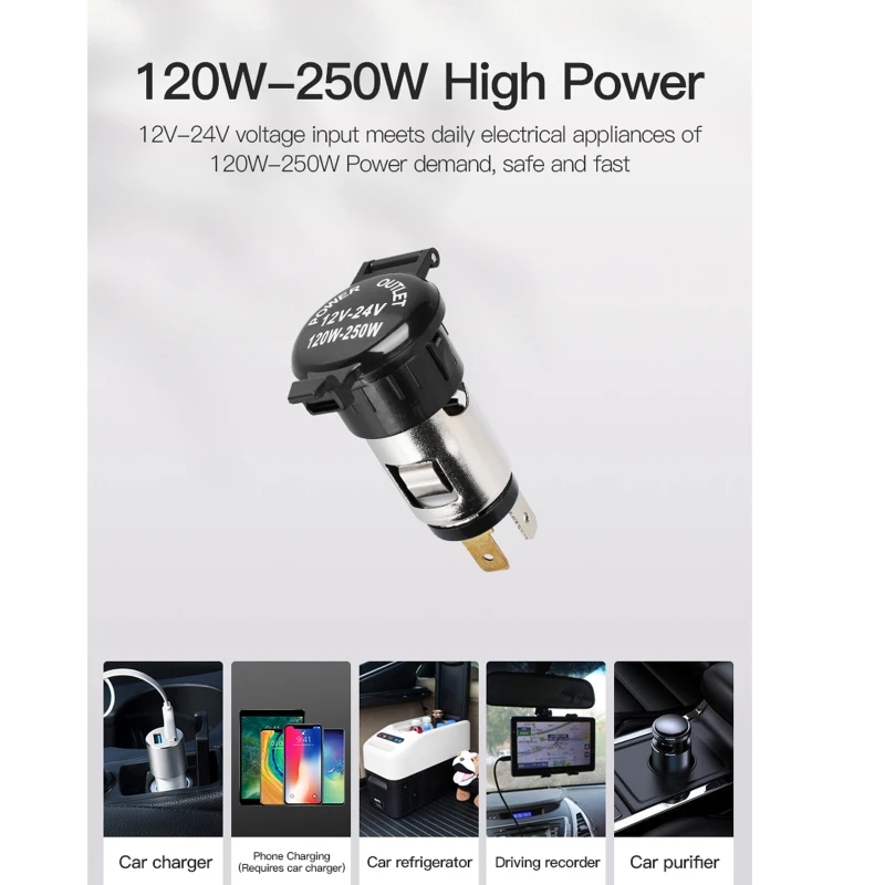 

Автомобильные цифровые часы Тип C PD QC3.0 USB быстрое зарядное устройство 12 в разъем для t.u.k.SUV Boat 203B