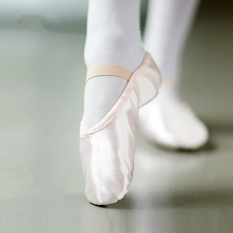 Профессиональные пуанты для балета Женская атласная балетная обувь с лентами
