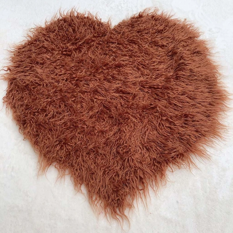 D0AF-Manta de coraz&oacute;n para reci&eacute;n nacido, accesorio de fotograf&iacute;a de piel sint&eacute;tica suave para beb&eacute;, Fondo Infantil, cesta de relleno-2