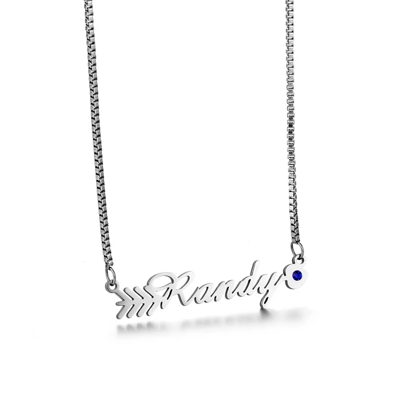 Персонализированное ожерелье с кулоном именем из циркония цепочка нержавеющей