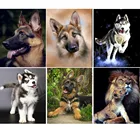 5D алмазная вышивка с животными, сделай сам, собака, полная квадратнаякруглая Алмазная мозаика 5D, алмазная живопись, немецкий овчаг, украшение для дома FG1557