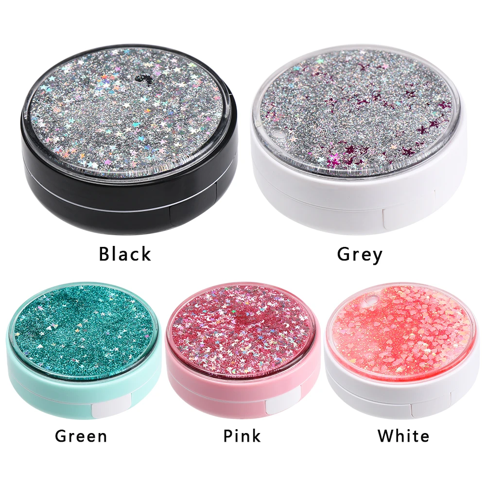 1 шт. модный портативный футляр для контактных линз блестящий круглый набор ухода