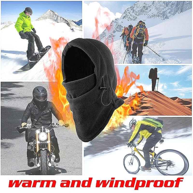 

Winter Thermal Fleece Ski Mask Full Face Cover Snowboard Hood Scarfs Outdoor Sport Windproof Cycling Headgear Balaclava