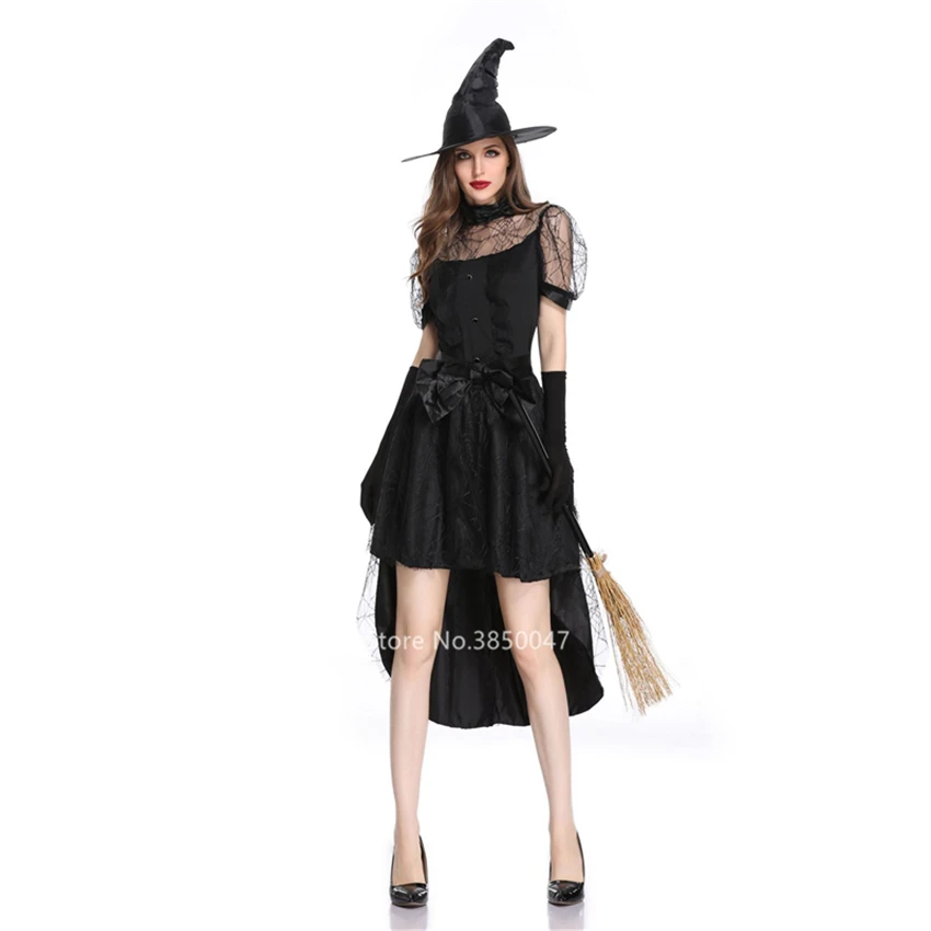 Новое Женское платье ведьмы костюмы для взрослых вампиров страшный вампир дьявол Хеллоуин Disfraz карнавальные вечерние костюмы для выступлений