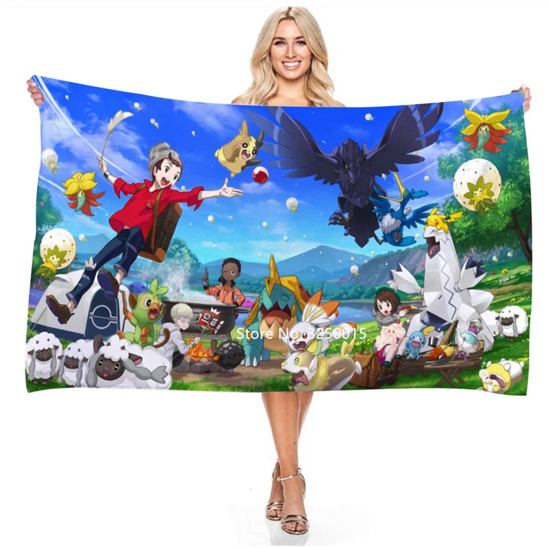 Быстросохнущее пляжное полотенце из микрофибры с 3D-принтом для девочек | Дом и