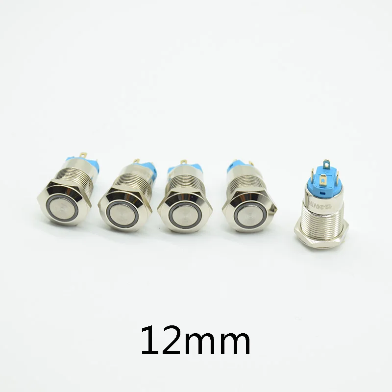 12 мм 12V 24V 220V Самостоятельная Блокировка с фиксацией кнопочный переключатель