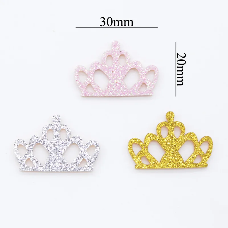40Pcs/lot Glitter Felt Padded Applique Crown Fabric Patches for Craft Clothes Wedding DIY Clips Bow Scrapbooking Accessories H68 | Дом и сад