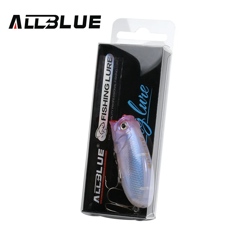 

ALLBLUE FATSO Topwater Popper Shallow Crankbait 57MM 9G Rolling Fishing Lure Wobbler Artificial Bait Freshwater Bass Pike Tackle