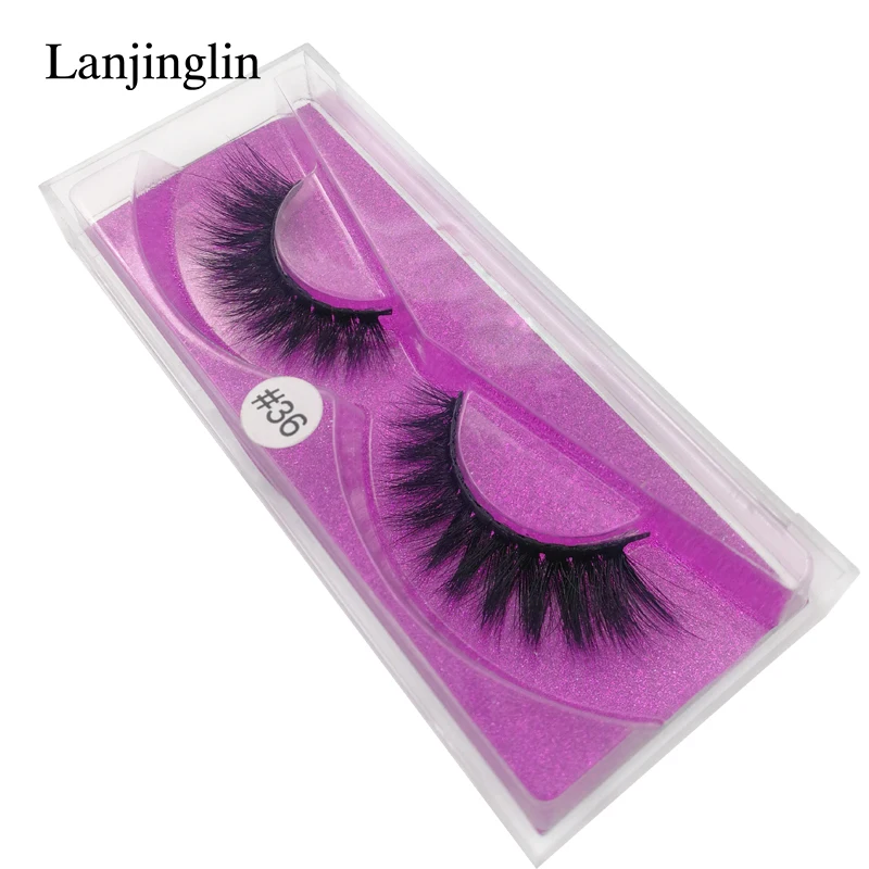 LANJINGLIN 1 пара накладных ресниц норковые ресницы 3d норковые волосы maquillaje поддельные ресницы ручной работы Макияж Наращивание ресниц cilios
