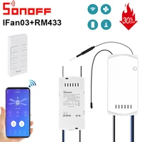 sonoff ifan03 wifi ceiling fan and light switch controller support 433mhz rf remote control smart home via alexa google home
