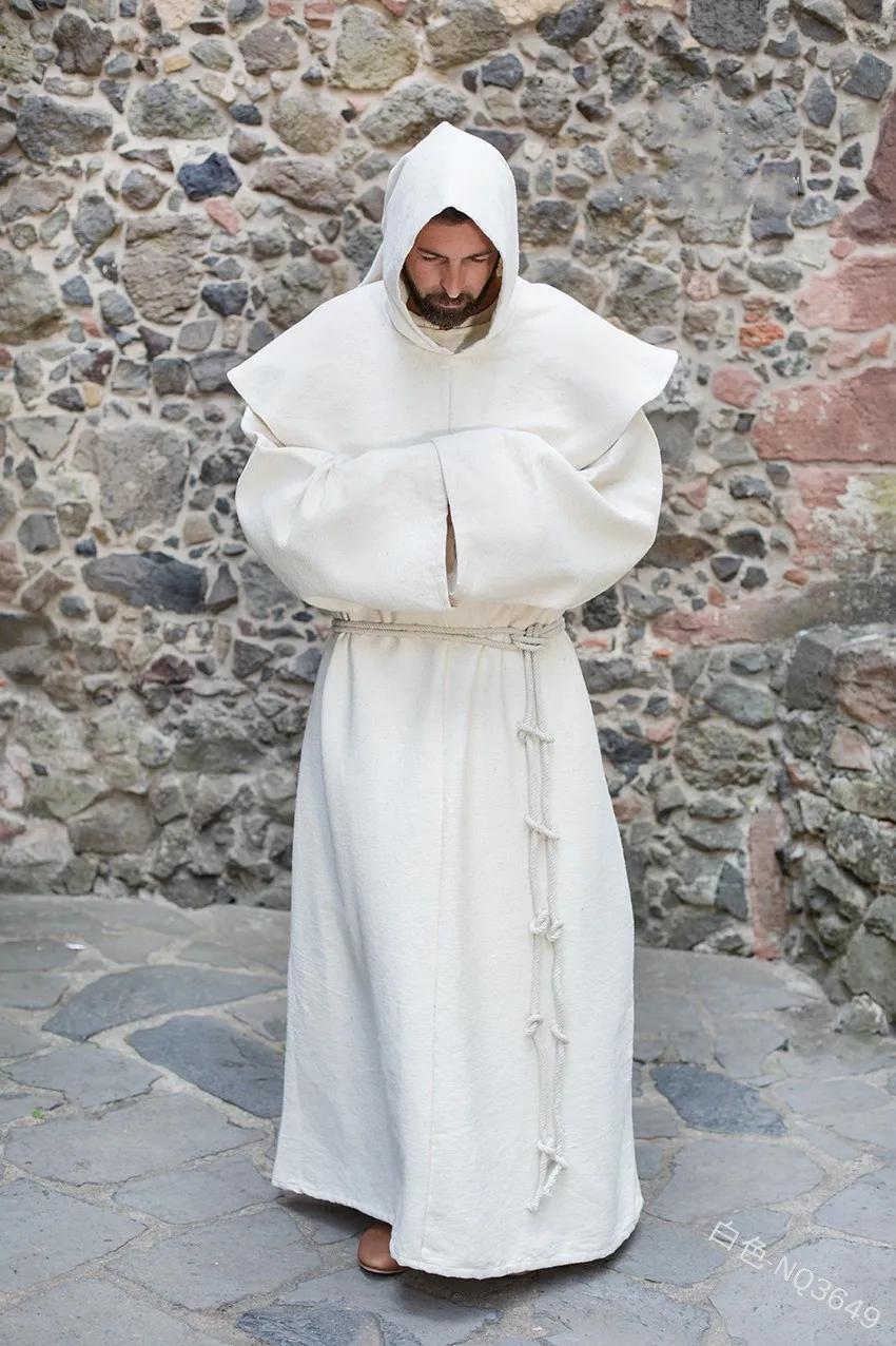 Средневековая искусственная Мужская винтажная эпохи Возрождения монах косплей