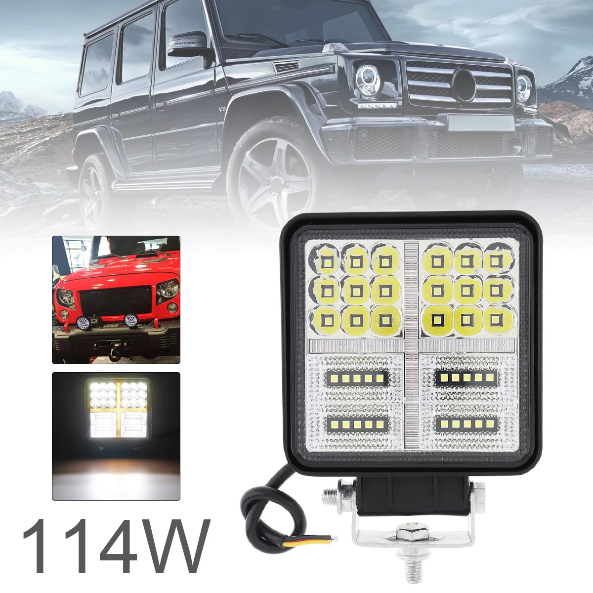 

4 Inch 114W Bright LED Light Pod Combo Light Off Road Driving Light with DRL Fog Light LED Work Light for Jeep ATV UTV
