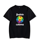 Новинка 2021, футболка J BALVIN, цветная модная футболка для пар, Повседневная футболка с принтом подсолнуха JBALVIN, цветная футболка для мужчин и женщин, футболка с круглым вырезом