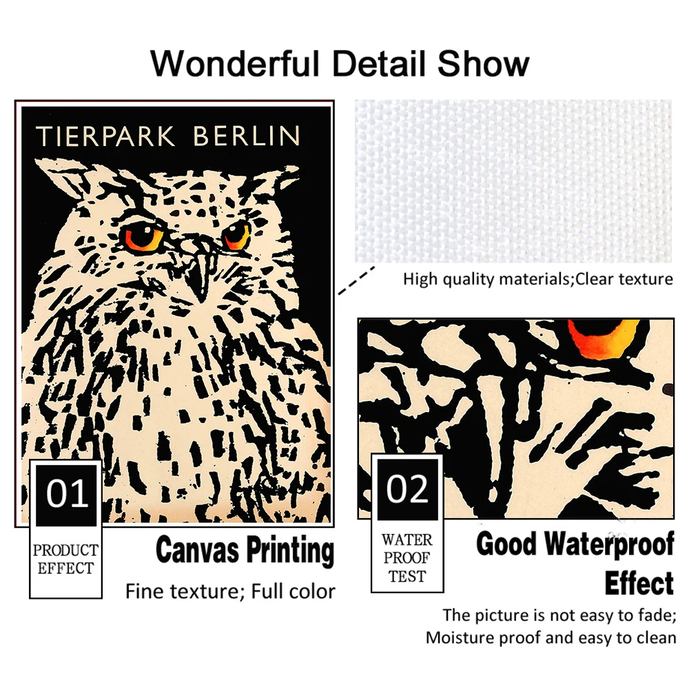 Животное сова винтажное настенное Искусство Холст постер живопись Зоопарк