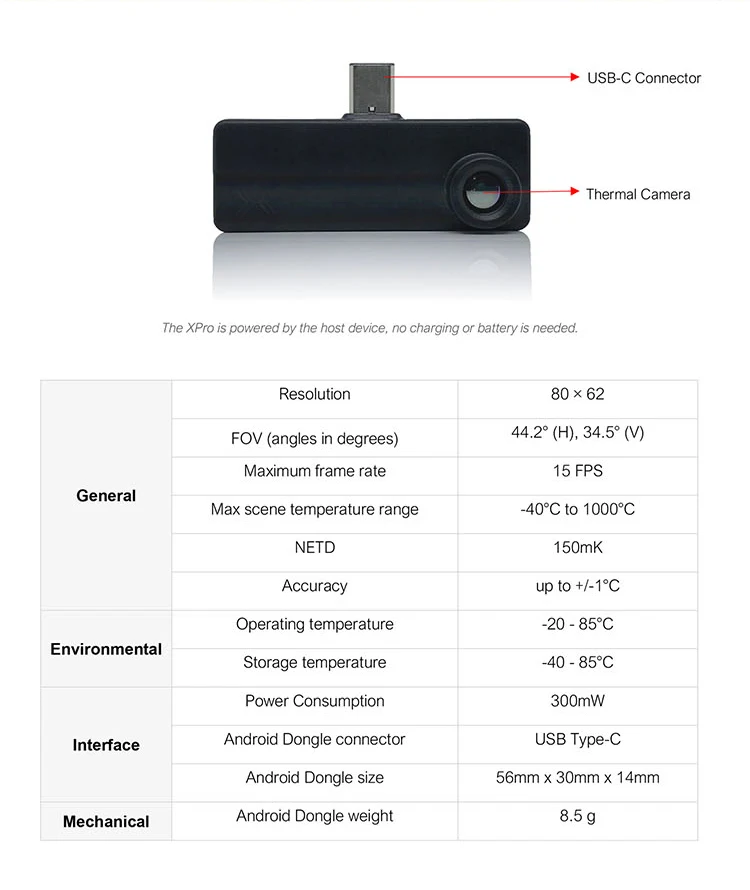 factory odm oem thermal imager camera high resolution 80 by 62 smart sensor for android mobile phone free global shipping
