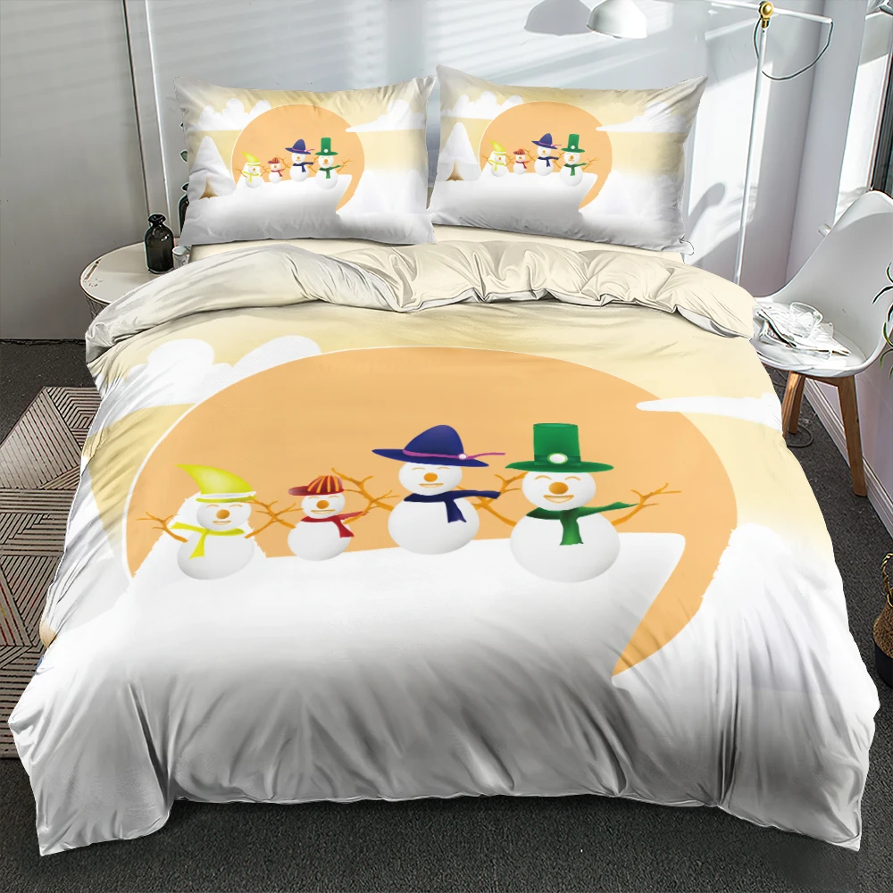 

3D Duvet/Quilt Cover Sets Bedding SetsComforter Cover Pillow Shams 173*230 230*230 265*230 180*210 Custom Snowman Home Textile