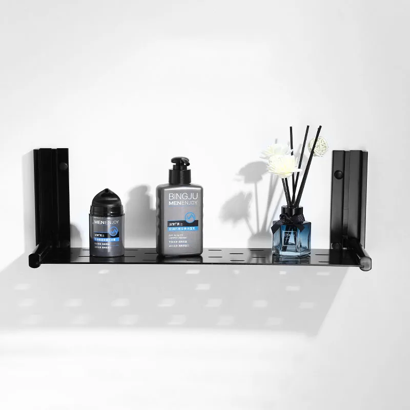 Черная Складная настенная вешалка для полотенец в ванную комнату алюминиевая