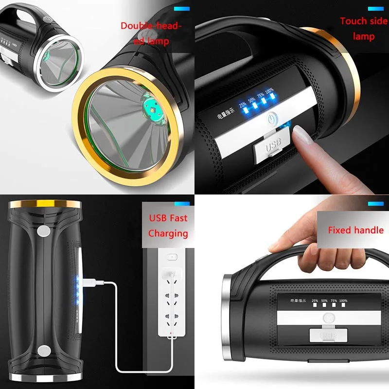 L2 портативный светодиодный фонарик с USB зарядкой для охоты кемпинга и походов 500 м