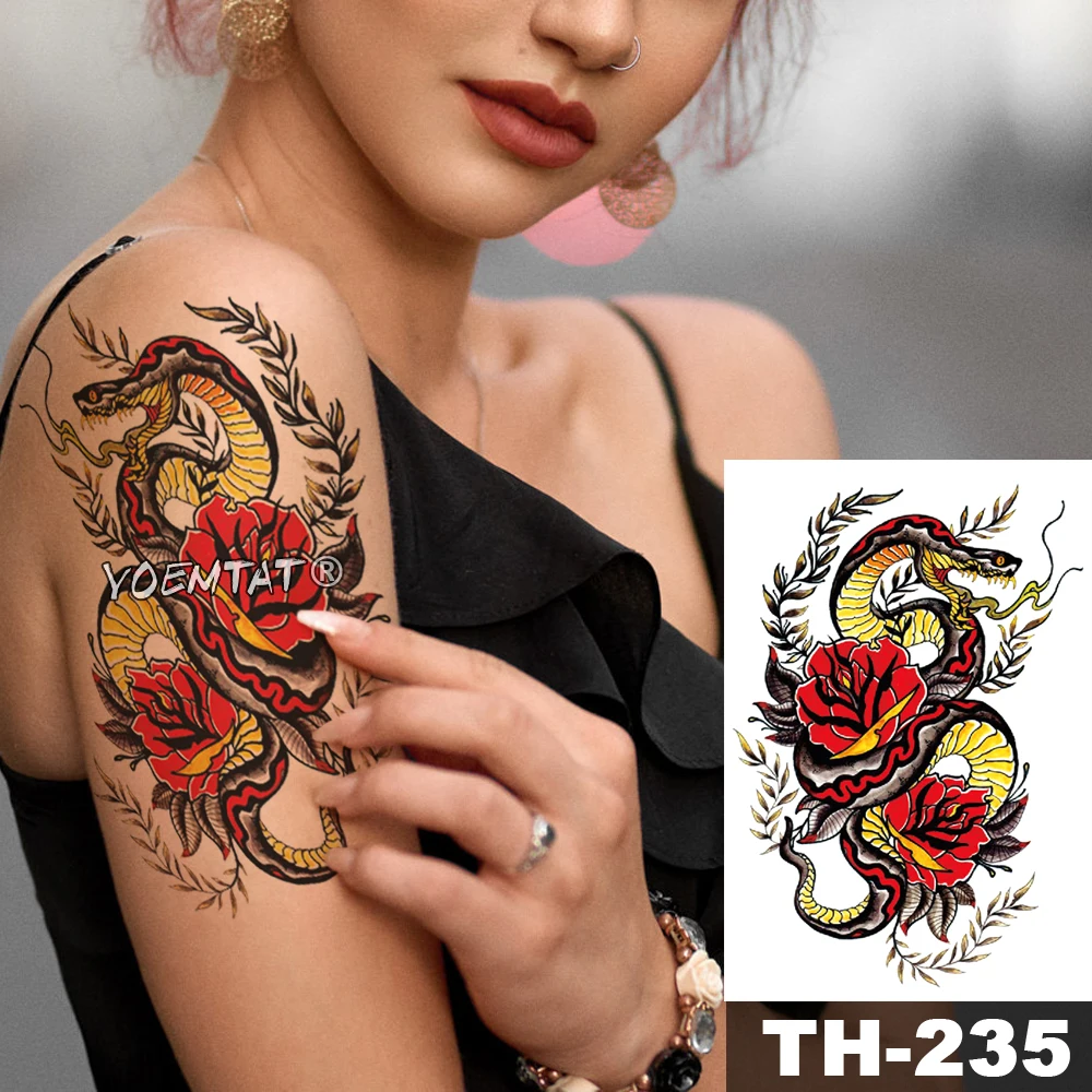 

Waterproof Temporary Tattoo Sticker Sunset Star Rhinoceros Pattern Water Transfer Bird Deer Animal Body Art Flash Fake Tatoo