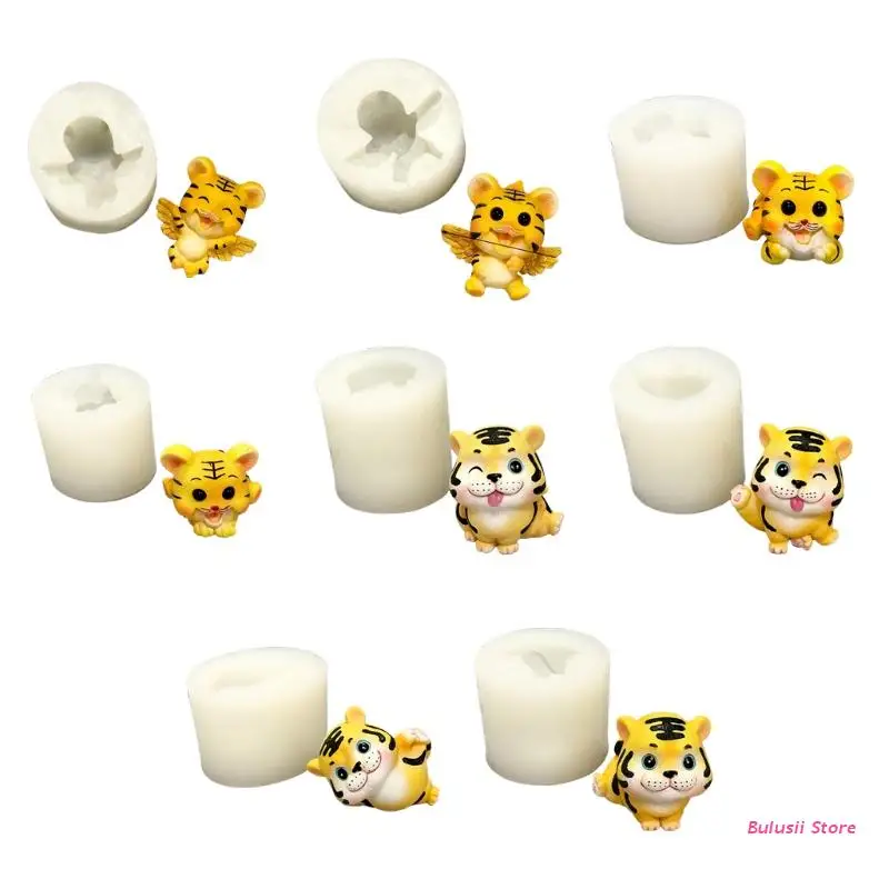 

3D Cute Tiger Candle Epoxy Resin Mold Aromatherapy Plaster Soap Silicone Mould DIY Crafts Jewelry Pendants Casting Tool