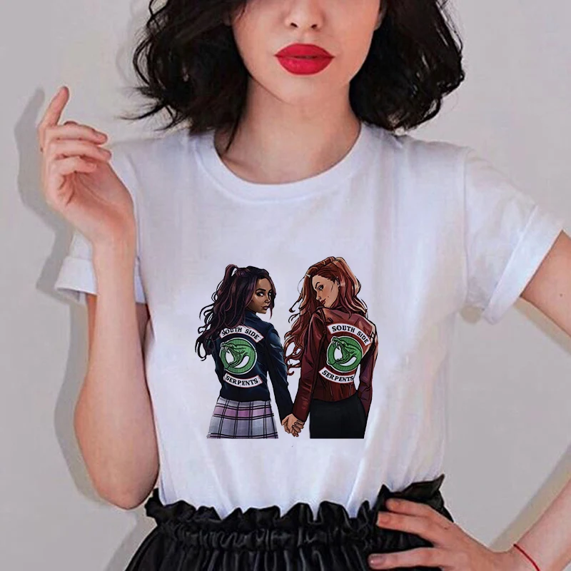 Showtly ривердэйл ТВ женская футболка я предпочитаю смотреть оверсайз Харадзюку