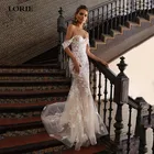 Свадебное платье с юбкой-годе LORIE, облегающие стильные свадебные платья из фатина со шлейфом