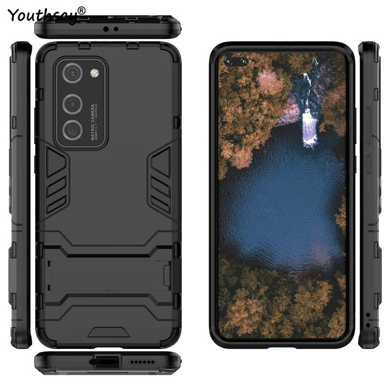 

For Huawei P40 Pro Case Cover For Huawei P40 P30 Lite Case Rubber Fundas PC Silicone Armor Protective Case For Huawei P40 Pro