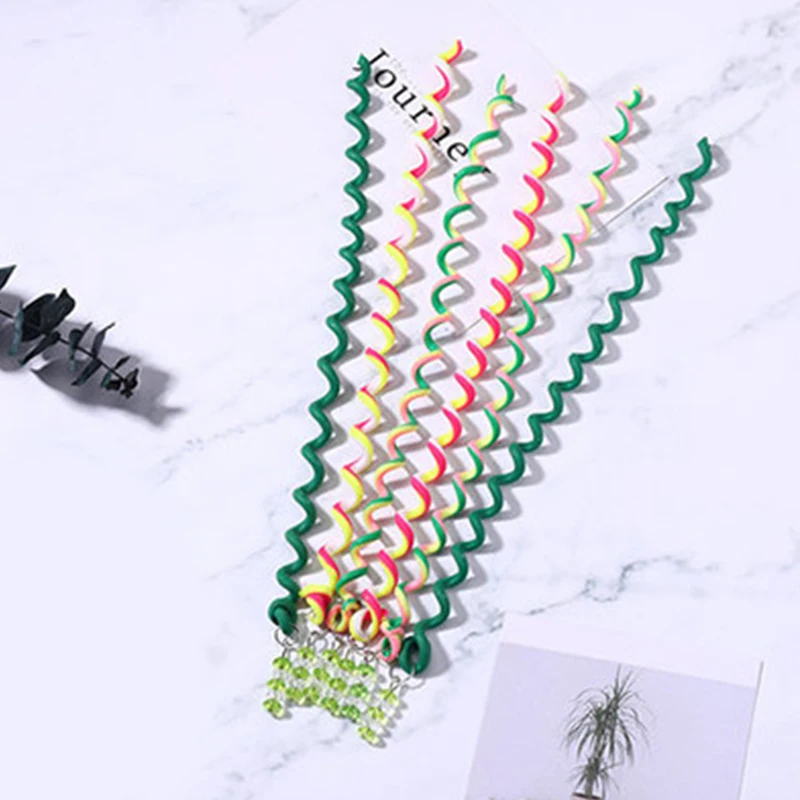 

Sweet Diy Headwear Crystal Long Elastic Hair Bands Cute Girls Hair Band 6pcs/lot Rainbow Color Headband Hair Accessories
