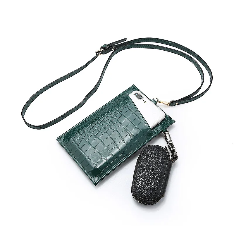 Card Holder Men Women PU Leather With Crocodile Pattern Wallet ID Credit Cell Phone Bag Shoulder Pocket | Багаж и сумки