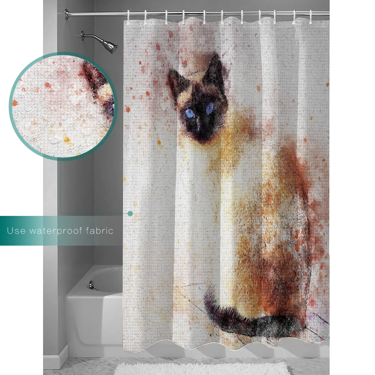 Текстурированный фон картины маслом-это высокий холодный Кот в акварельном