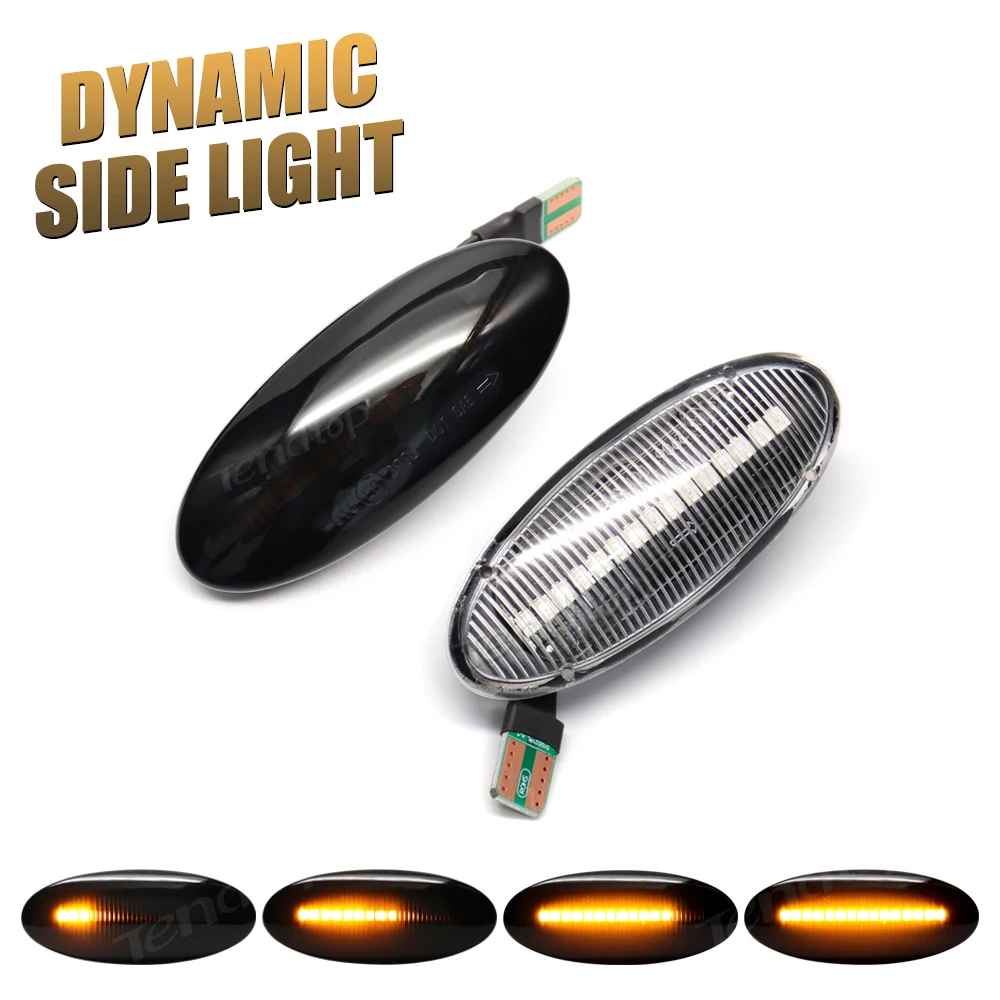 

12V Scroll Dynamic LED Side Light Turn Signal Repeater Lamp For Nissan Qashqai Dualis Juke Micra March Micra Note X-Trail