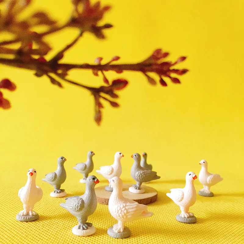 10 шт. голубь Попугай/маленькая птичка/миниатюры для кукольного