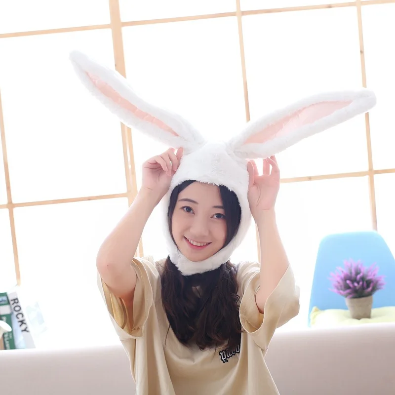 

Cute Bunny Ears Cap Long Plush Rabbit Ears Women Hat Funny Beanie With Earflaps