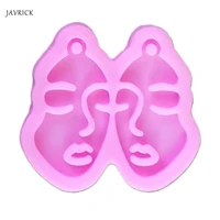 crystal epoxy resin mold beauty face keychain pendant silicone mould diy crafts decorations making tool