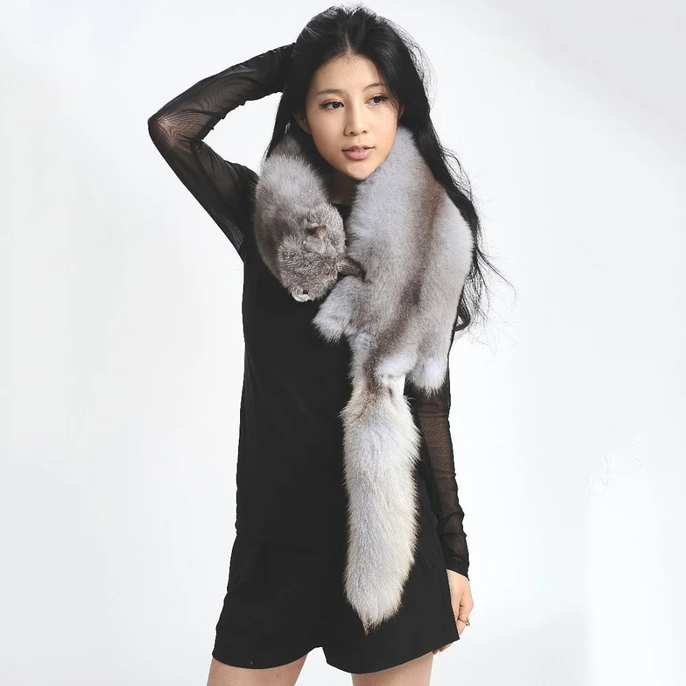2020 модные популярные женские натуральный цельный меха лисы палантин с запахом