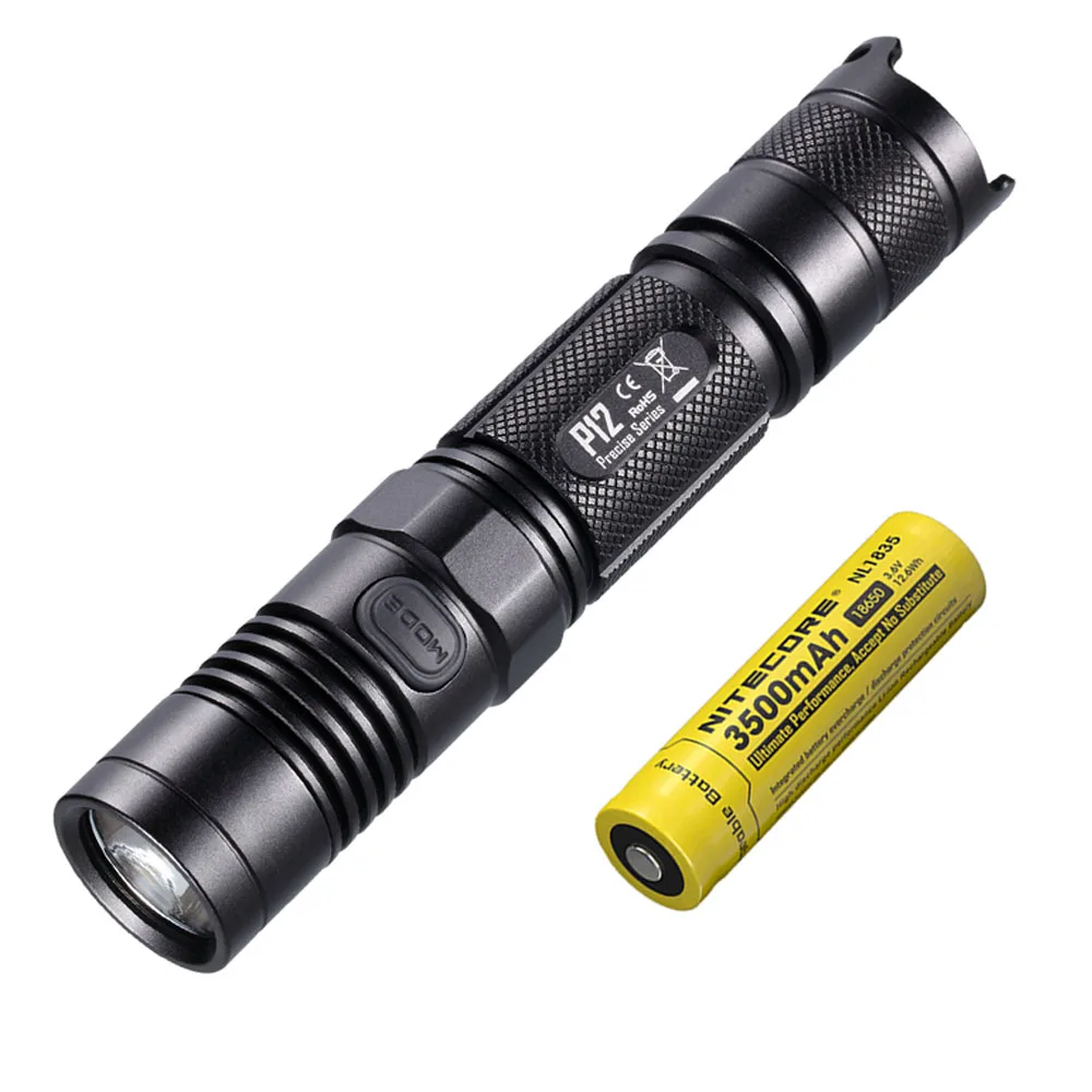 P12 NL1835 NITECORE P12 тактический фонарь XM-L2 U2 Led max 1000 люмен дальность луча 232 м открытый свет поиск поисково-спасательный фонарь - Испускаемый цвет: P12 NL1835