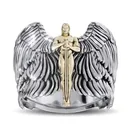 Панк мужское кольцо ретро крылья Ангела крест печатка для мужчин винтаж богиня викингов ювелирные изделия подарок