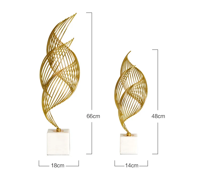 Современный Креативный абстрактный скручены в форме раковины из золотистого