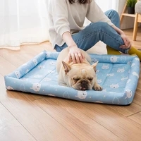 summer dog bed cool dog mat cat blanket travel breathable washable cold silk pet sofa portable pet mat puppy suppliers